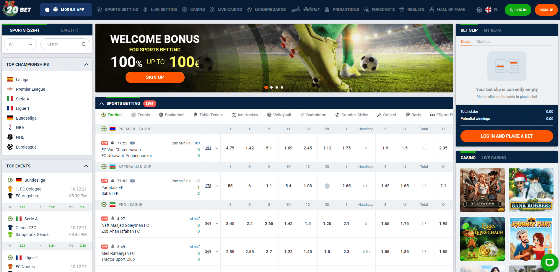 2021 12 10 12 35 38 Best Online Bookmaker Bet Legally with 20Bet Sportsbook