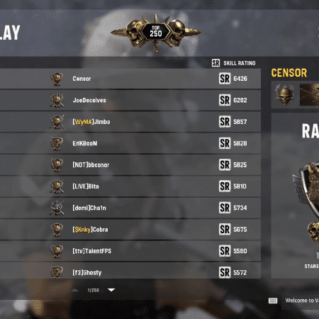 First place for ‚Censor‘ in Call of Duty Ranked Play