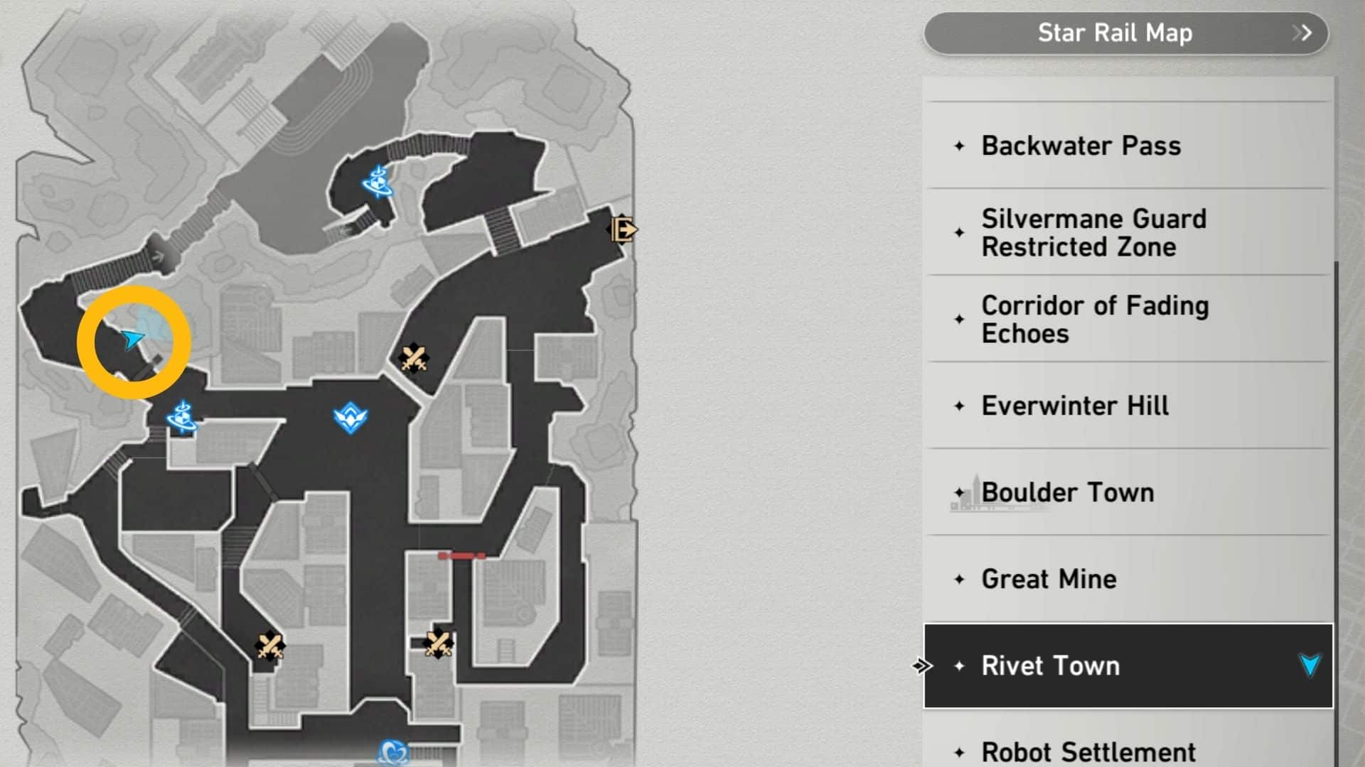 Honkai Star Rail the adventurous moles Rivet Town location