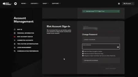 Valorant: Change Reset Password
