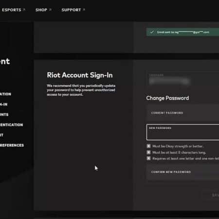 Valorant: Change Reset Password