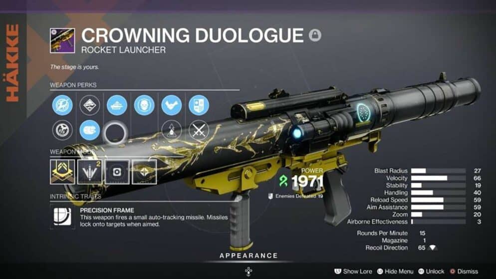 Destiny 2 Crowning Duologue God Roll