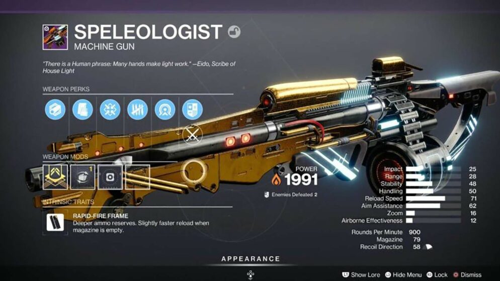 Destiny 2: Speleologist God Roll