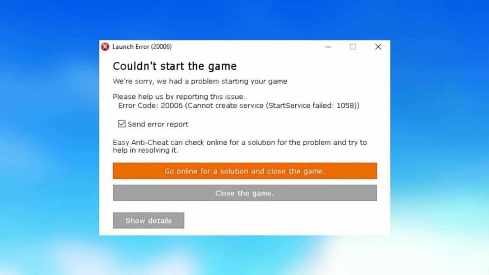 Fortnite: Easy Anti-Cheat Error 20006