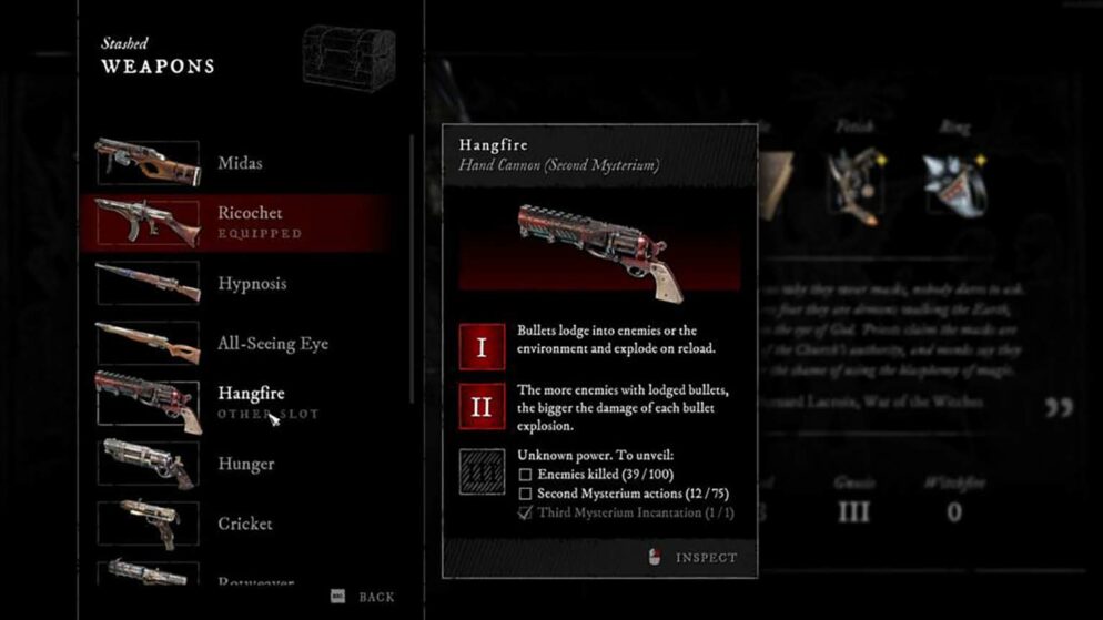 All Witchfire Weapons Mysterium System