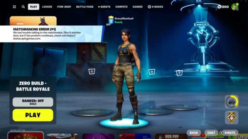 Fortnite: How to Fix Matchmaking Error 1