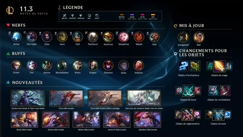LoL a lot of balancing in patch 11.3