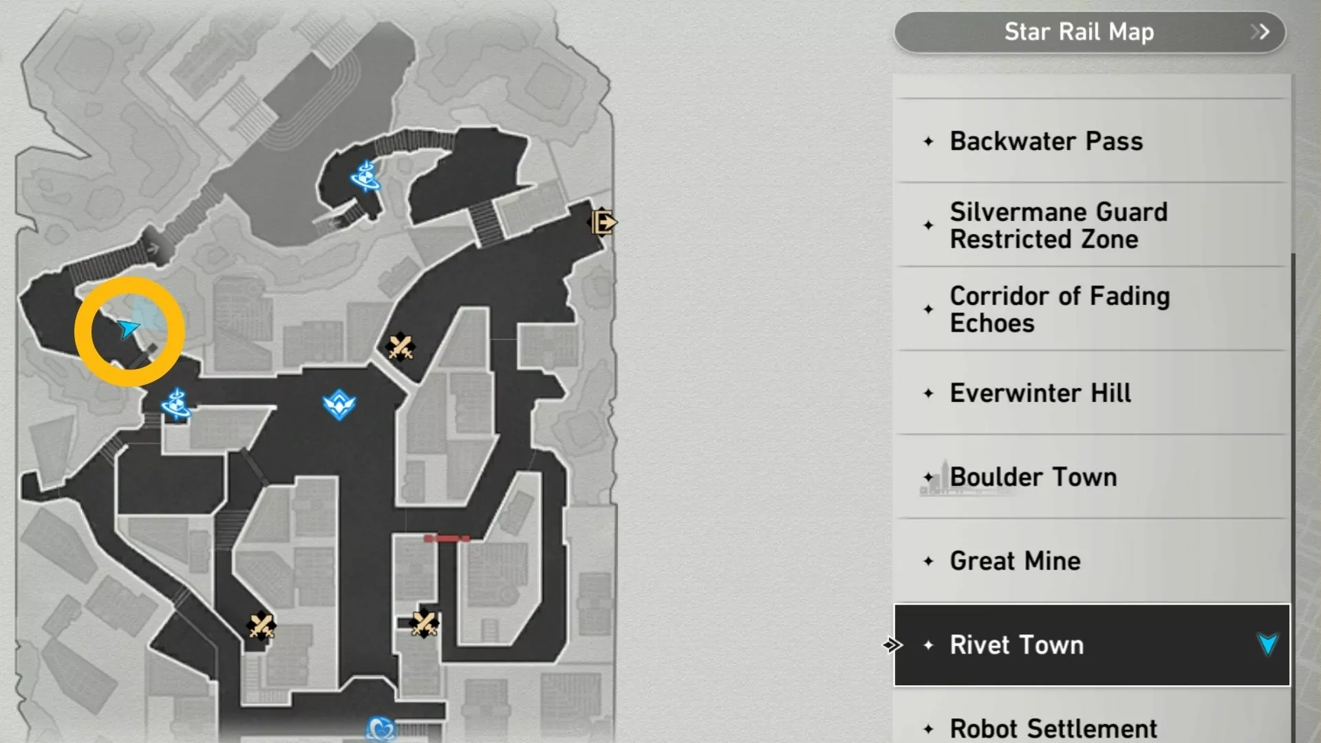 Honkai Star Rail the adventurous moles Rivet Town location