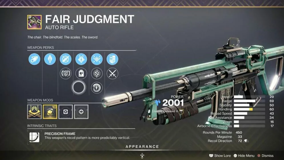 Destiny 2: Fair Judgment God Roll Guide